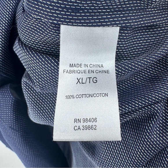 Theory Longsleeve Button Down Shirt Navy /White Size XL-16 - Picture 4 of 6